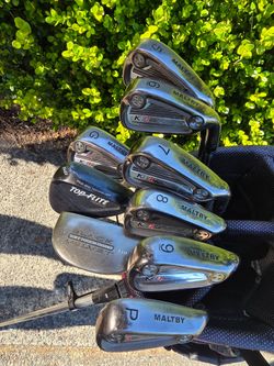 Golf Clubs Maltby/KBS irons 5i-GW, SW, Putter- New Grips + Stand Bag