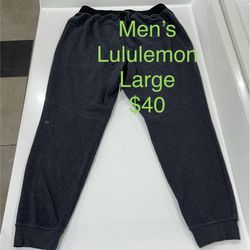 Lululemon Mens At Ease Jogger Large M5642S Gray Black