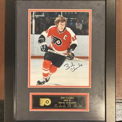 Bobby Clarke Philadelphia Flyers Framed Autograph Photo w/ Plaque