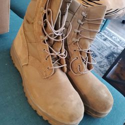Tan Boots Steel Toes  10.5W