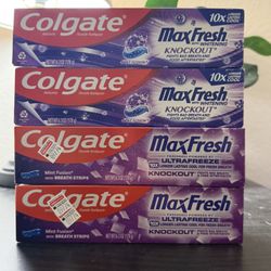 Colgate Max Fresh Knockout Toothpaste with Mini Breath Strips, Mint Fusion, 6.3 OZ