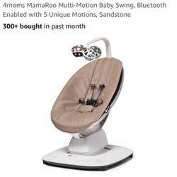 4moms MamaRoo Multi-Motion Baby Swing, Bluetooth Enabled with 5 Unique Motions, Sandstone