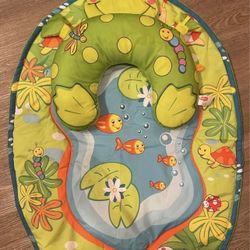 Tiny Love Tummy-Time Fun Green Play Mat with Pillow Frog