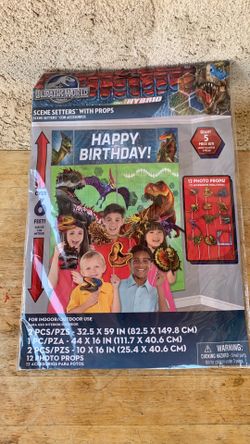 JURASSIC PARK HAPPY BIRTHDAY DECORATIONS AND JURASSIC PARK PARTY FAVORS CHECK ALL PICTURES POSTED