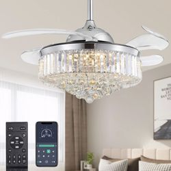 Crystal Ceiling Fan with Light