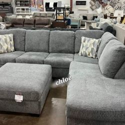 ■ASK DISCOUNT COUPON🎍 sofa Couch Loveseat Living room set sleeper recliner daybed futon ■Dalhart Charcoal Gray Raf Or Laf Sectional 
