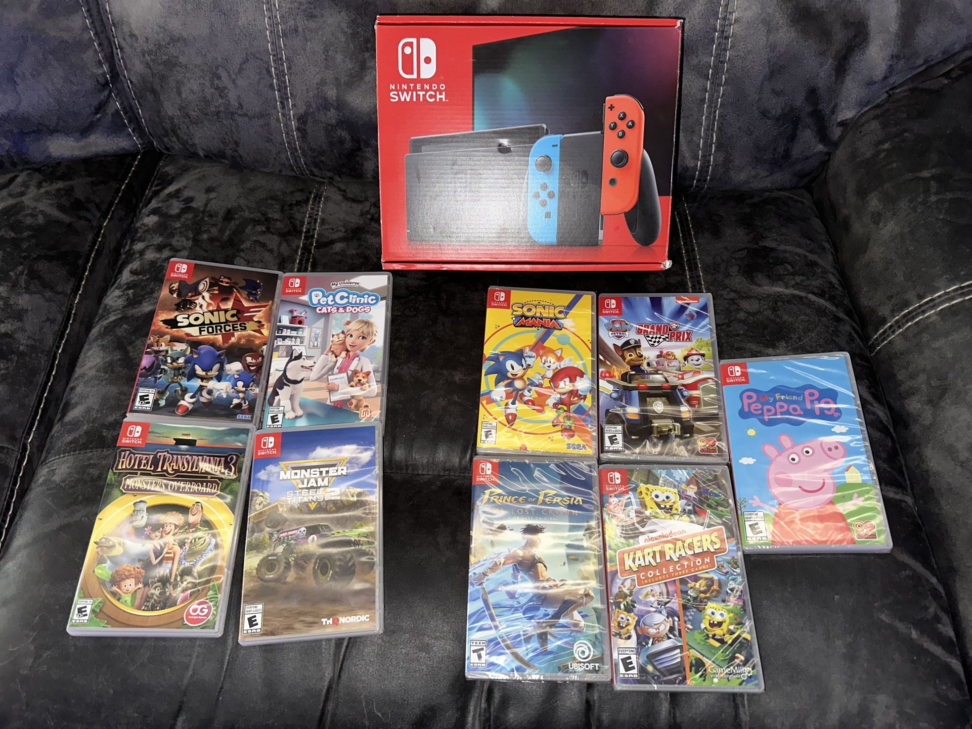 Nintendo Switch With 9 Games