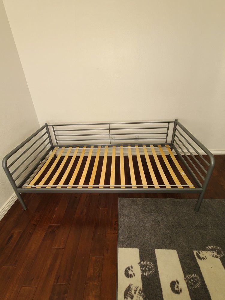 IKEA Twin Bed Frame Metal Daybed, Silver