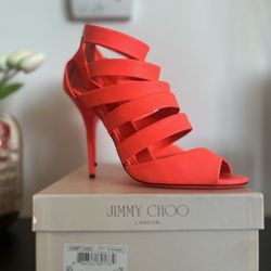 Jimmy Choo Neon Orange Shoe-Size 40 