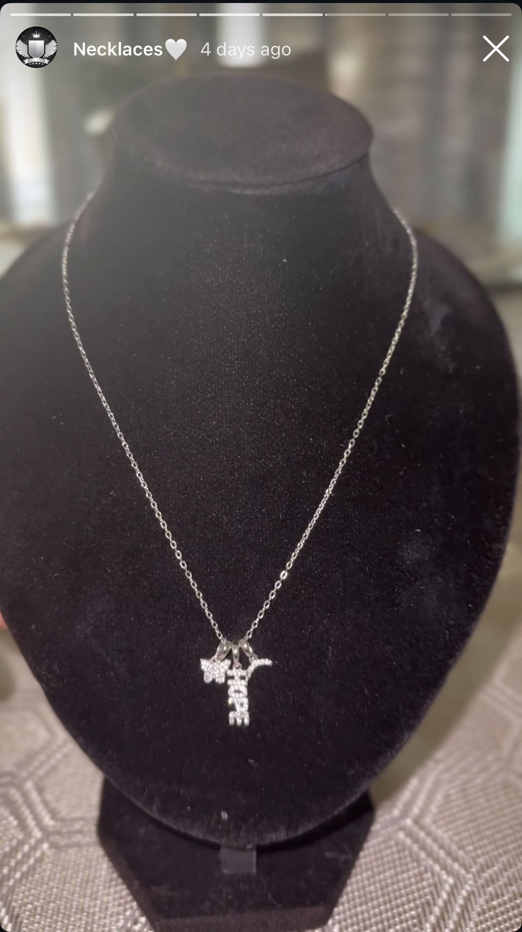 Silver Hope And Charms Necklace