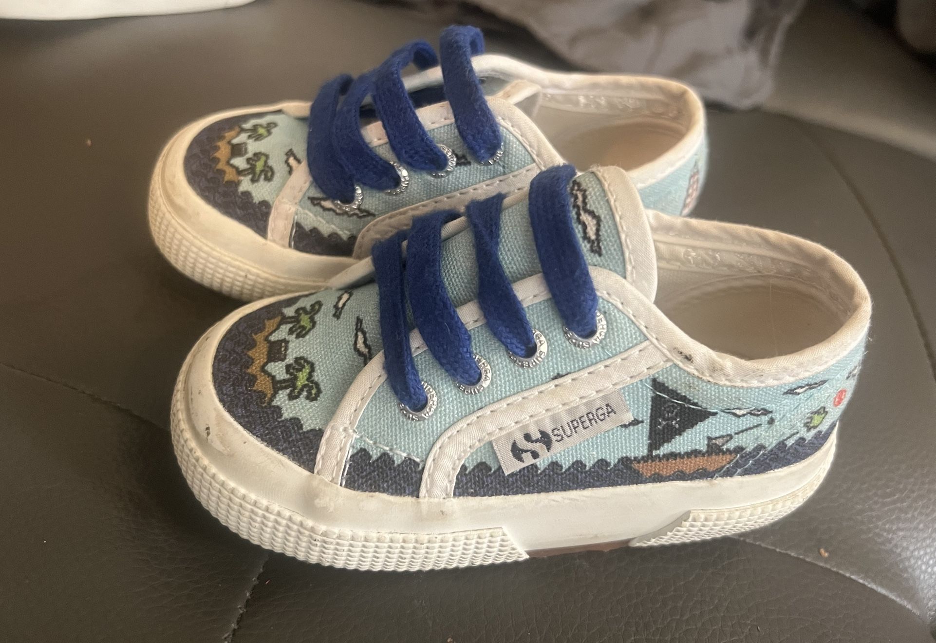 Superga 2750 Kids Game Graphics Shoes Toddlers Canvas Sneakers - Blue - Unisex