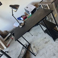 Computer Desk And Lamp 
