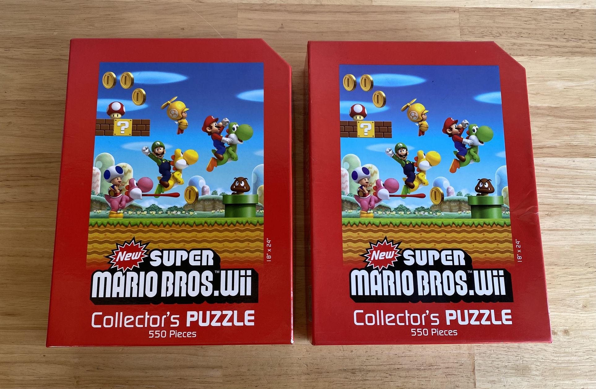 Lot of 2 New Super Mario Bros Wii Collectors Puzzle