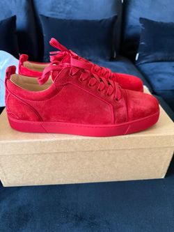 Christian Louboutin Red Suede Low-Top Sneakers