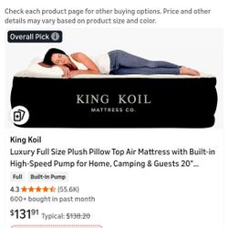 King KOIL AIR MATRESS