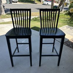 Pier 1 Wood Bar Stools (Dark Espresso, 30” Seat Height)