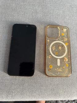 Apple iPhone 14 Pro max Gold with Floral Case