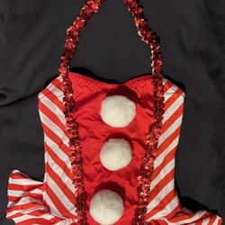 CANDY CANE COSTUME Toddler Little Girls Dance Halloween Christmas with Tutu Small Child Size