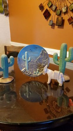 Ceramic plate,,1 Marble Mule,cactus Sold