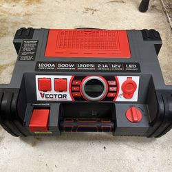 Vector 1200 Amp Jump Starter - Power Inverter - Tire Inflator