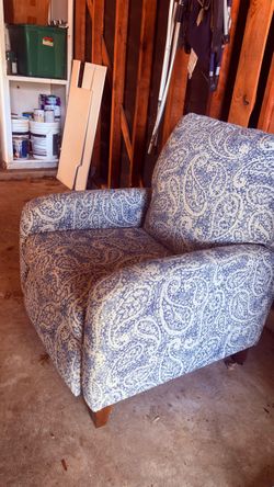 Blue Paisley Upholstered Accent Chair