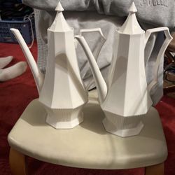 Pair Ironstone Teapots