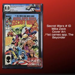 Marvel Super Heroes Secret Wars #1 D CGC 8.0 Black Suit Custom Label