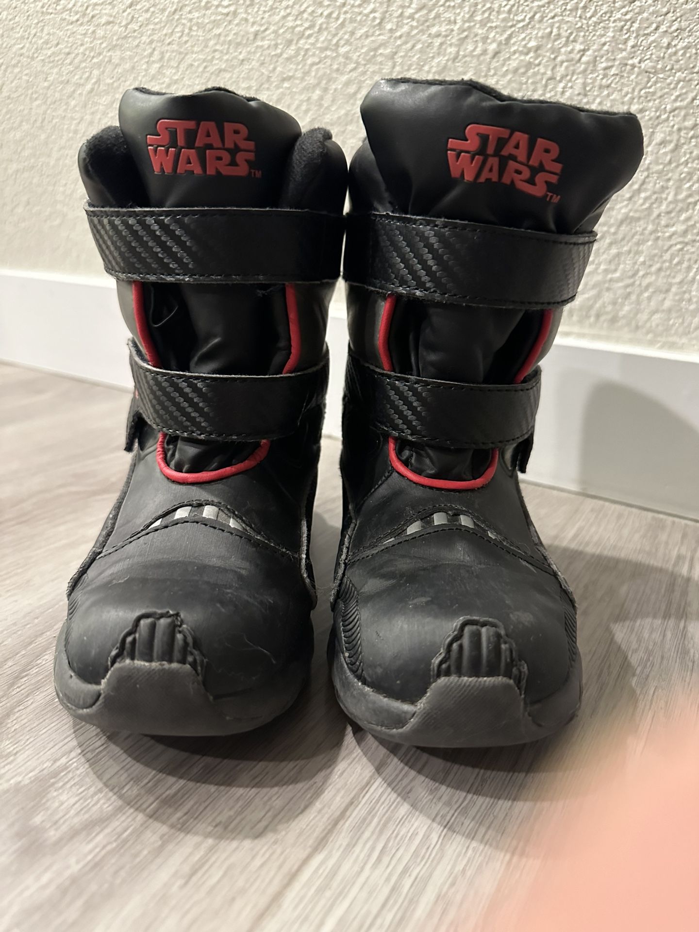 Star Wars Storm Trooper Boys Snow Winter Black Boots Kids/Toddler 12!