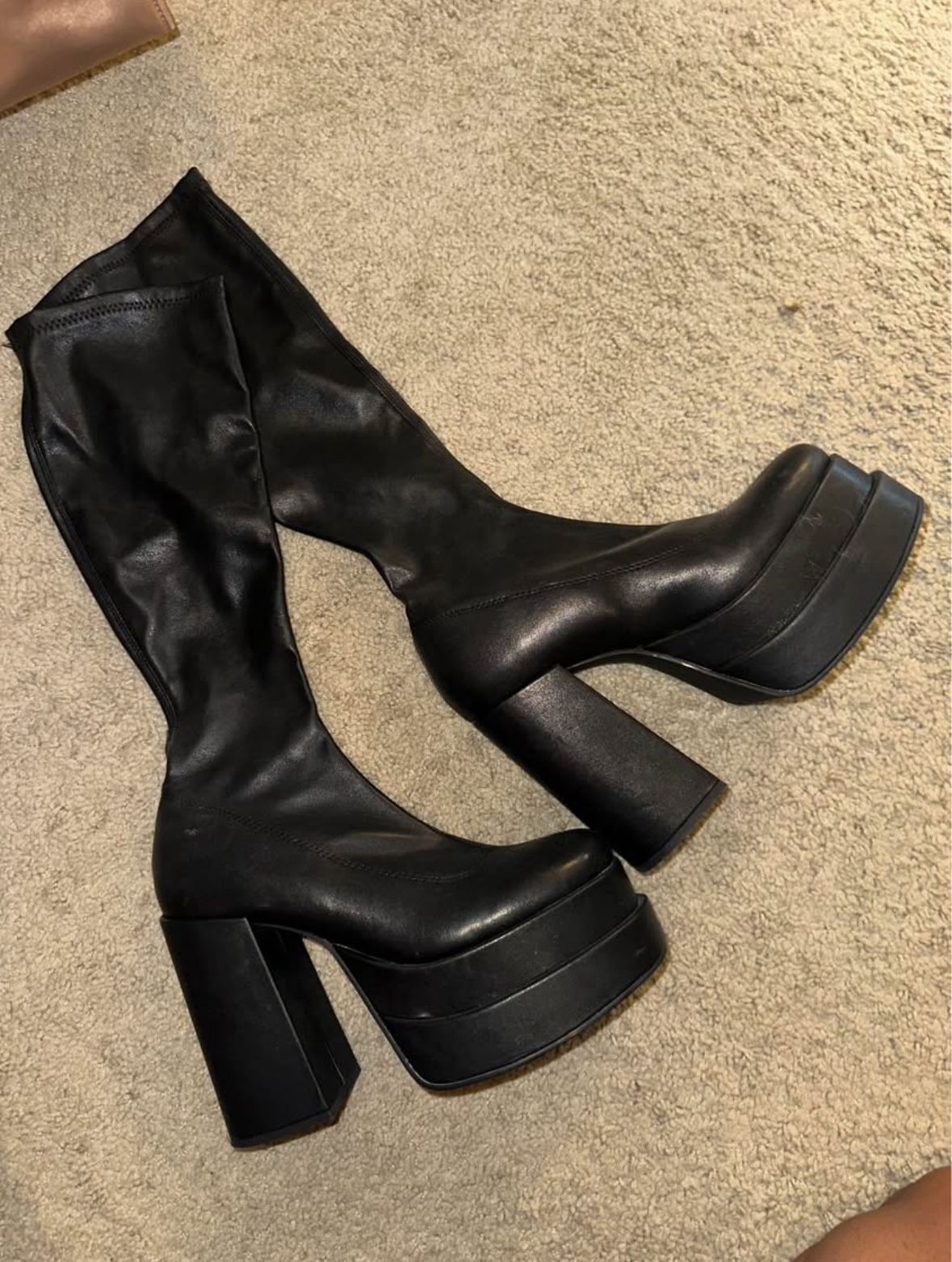 Black Platform Boots (Size 10) 
