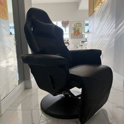 Gaming Recliner Chair for Adults Racing Style Ergonomic High Back Swivel PU Leather Gaming Chair with Adjustable Backrest and Footrest Cup Holder Side