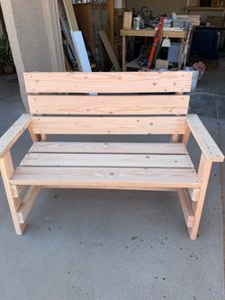 Handmade Wood Outdoor Garden Bench