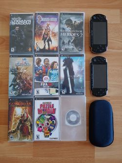 2 PSP Console + 9 Games + PSP CASE