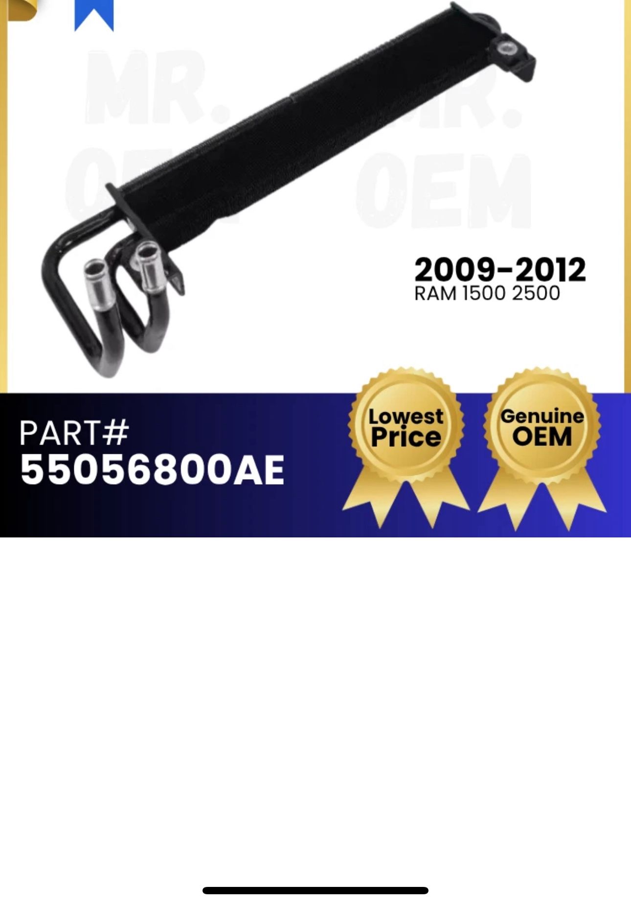 *NEW* OEM Genuine 09-12 Dodge Ram 1500 Front Power Steering Cooler (contact info removed)0AE