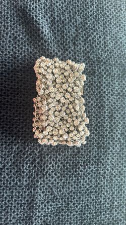 Large Rhinestone Bangle Bracelet With A Clasp