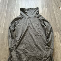 Grey mock neck long sleeve top jacket