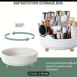 Makeup Perfume Organizer, 360 Degree Rotating Cosmetic Desk Storage Lotions Display Case Round Gift Tray With Large Capacity