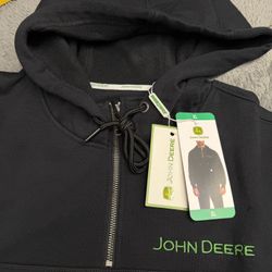 John Deere Black Quarter Zip Hoodie Size Men’s XL. Brand new with tags!