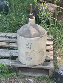 antique Vintage Number Five Mason Jar, Redwing