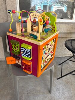 Zany Zoo Wooden Activity Cube Toddler Toy