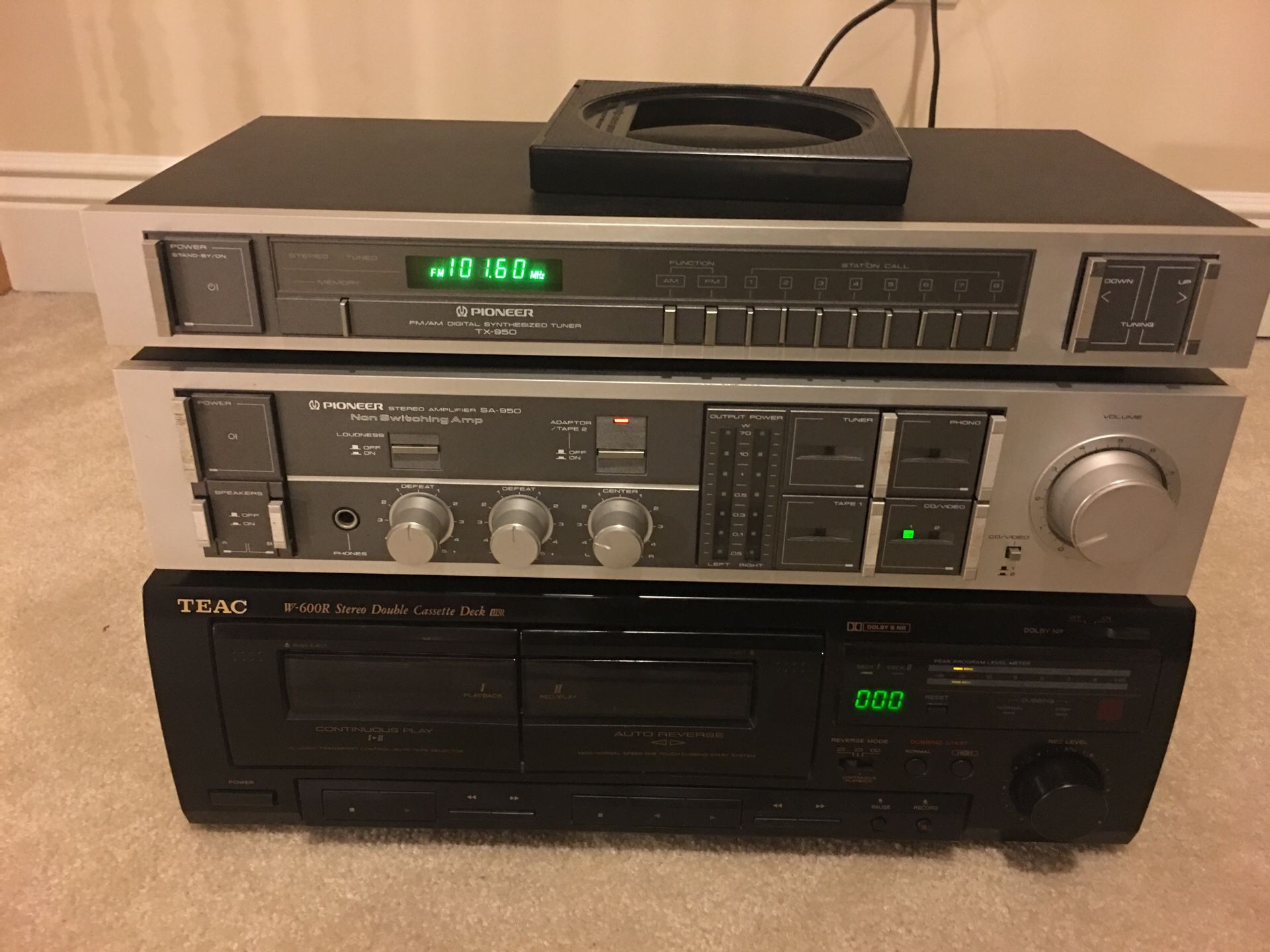 Vintage pioneer and Teac tuner power supply and Dual cassette