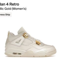 Jordan 4 Retro Metallic Gold Womens ALL SIZES