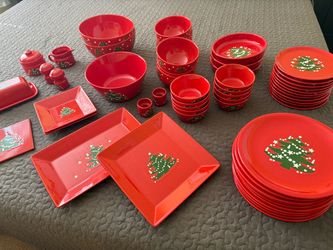 Red Christmas Dishes by Waechtersbach