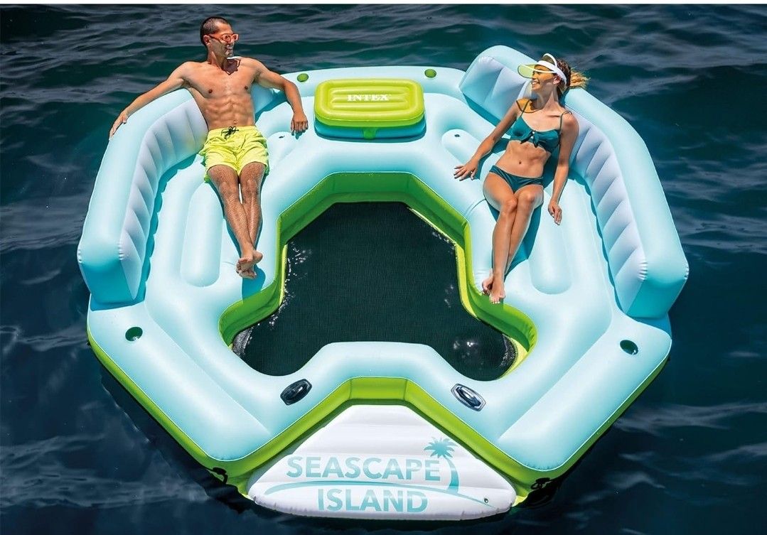 Intex Seascape Inflatable Island Float Ultimate Water Hangout Lounge