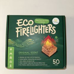 ULSTRAW-Eco Fire Starter for Indoor/Outdoor Fires, Fireplace, Grill - 50 Cubes