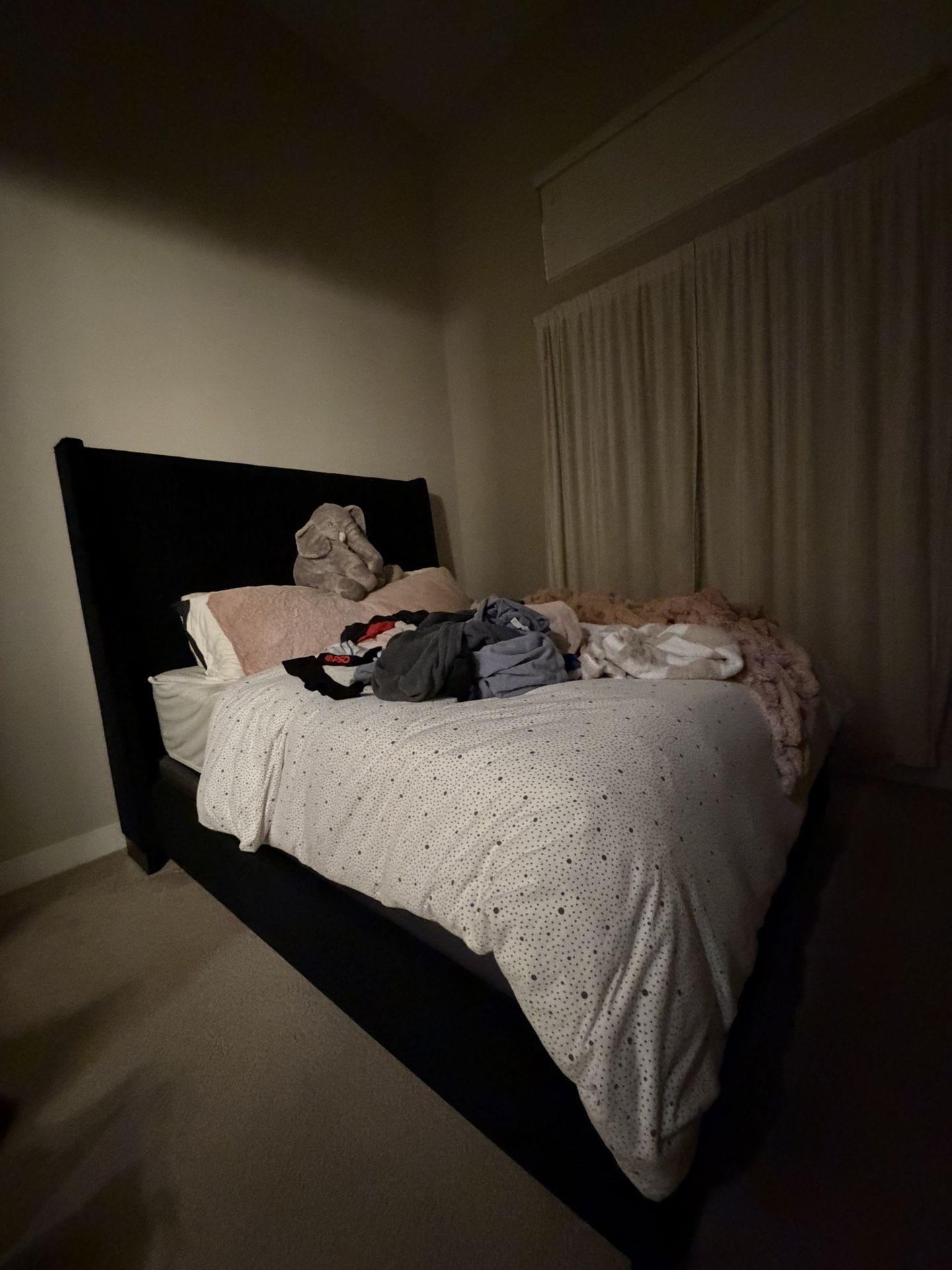 QUEEN BED FRAME AND BOX SPRING