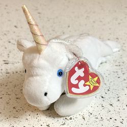 Vintage 1993 Ty Beanie Babies Mystic the Unicorn (Iridescent Horn, Coarse Mane)