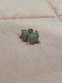 Square Stud earrings Gold VS Clarity Stimulate CZs