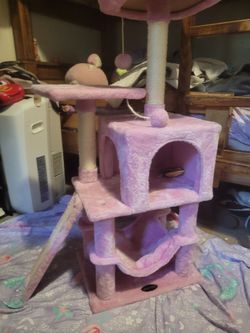 Pink cat tree