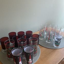 Lot - mid century holiday glasswear