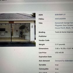 Elytsemoh Garage Screen Doors for: Magnetic Door Screen, Hands-Free w House Porch, Black, 16x7 Ft